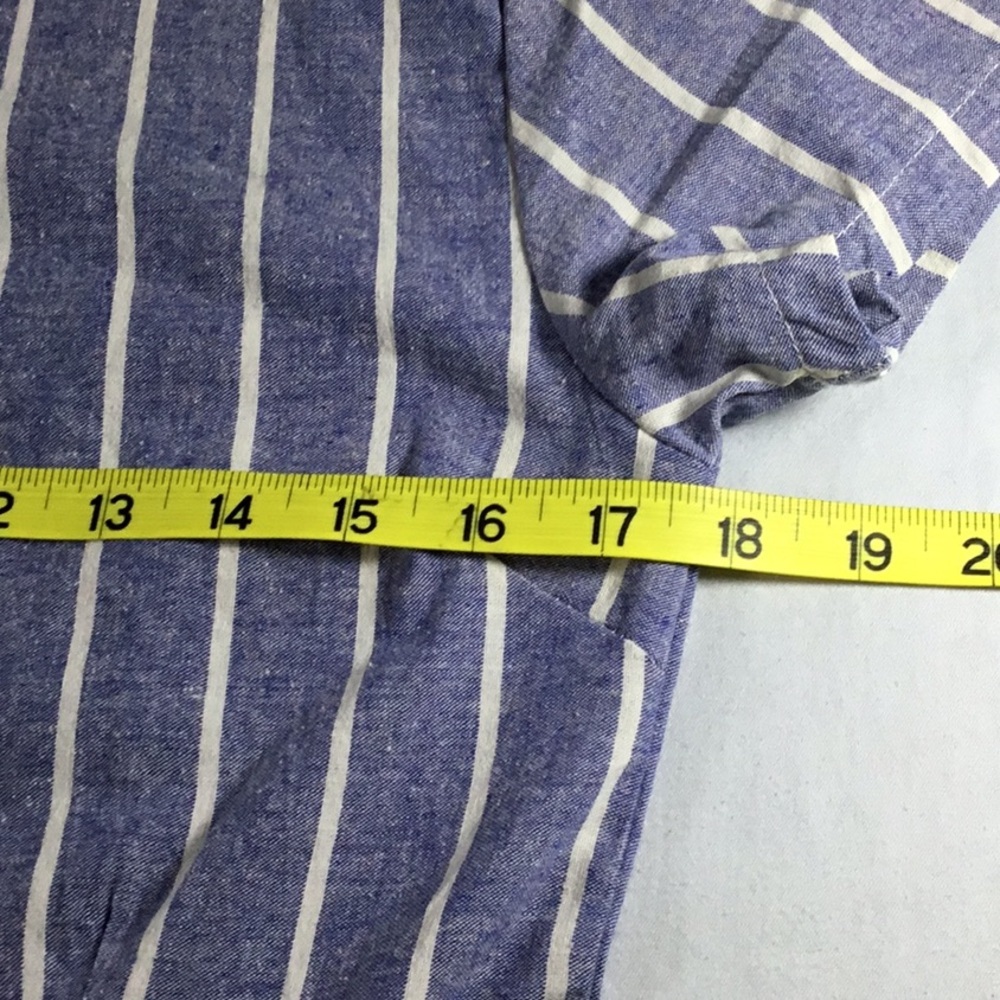 Coastal chic Size M Jumpsuit blue and white Striped Cottagecore Cropped - Picture 12 of 12